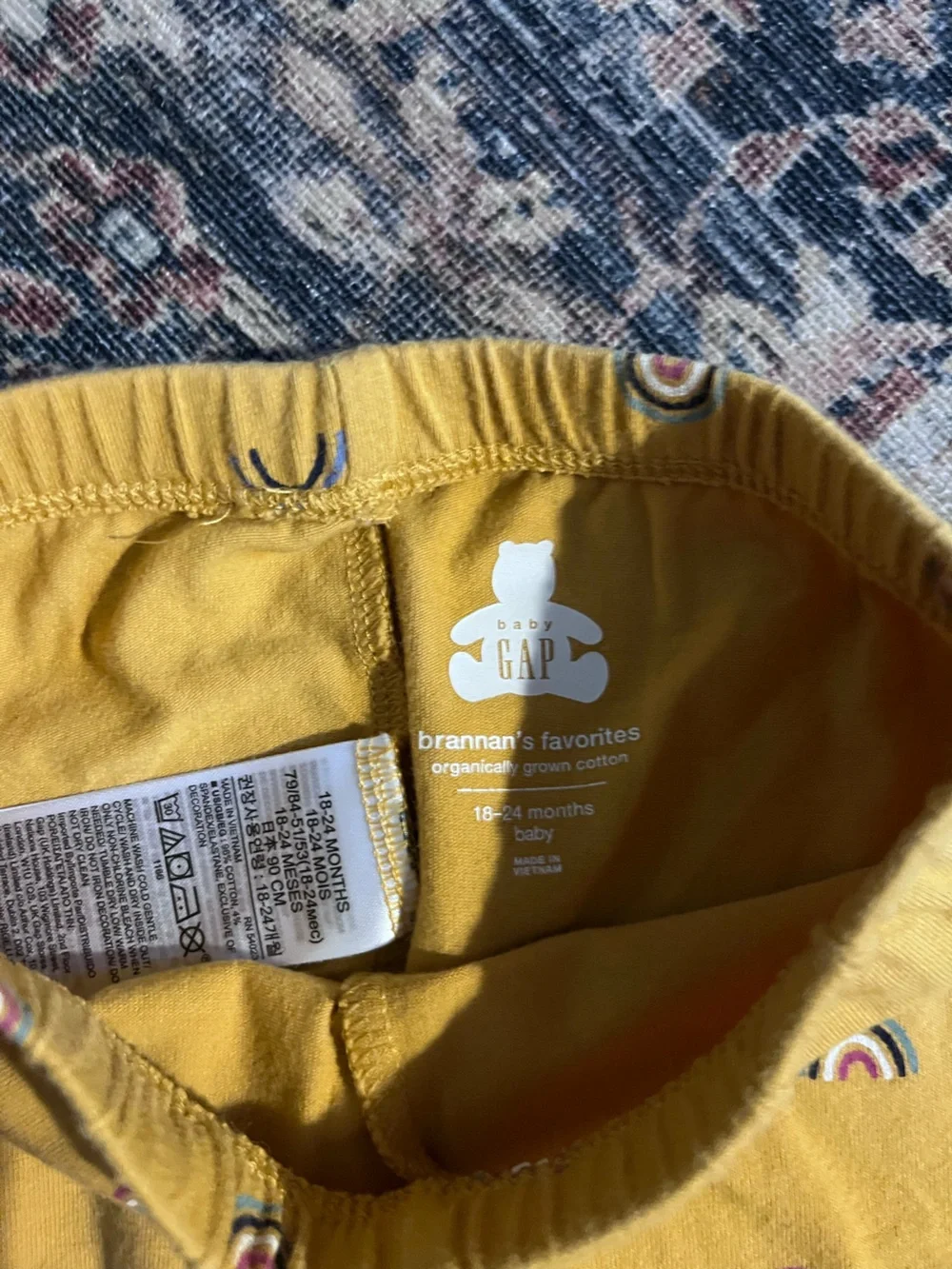 GAP Yellow Rainbow-Print 18-24M Leggings